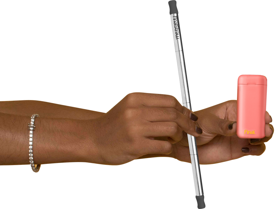 Reusable straw in hand